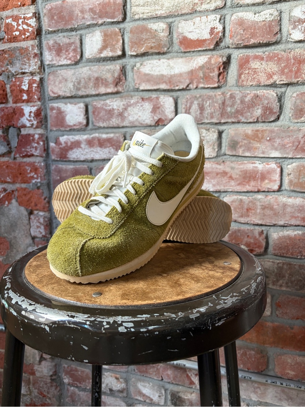 Nike Olive Green Suede Cortez Sneakers